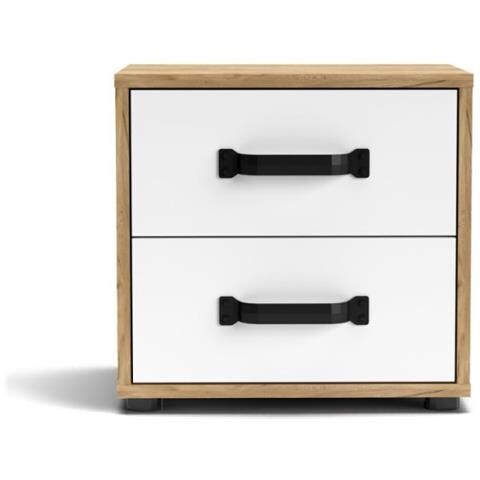 Comodino Mosso Mo1 Colore Rovere E Bianco - Foto 1