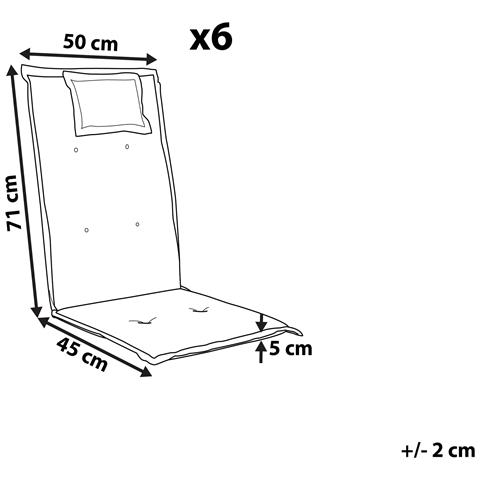 Set Di 6 Cuscini Di Seduta Per Sdraio Toscana /java Color Terracotta 188 X 59 X 5 Cm - Foto 2