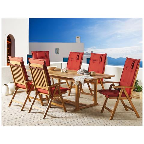 Set Di 6 Cuscini Di Seduta Per Sdraio Toscana /java Color Terracotta 188 X 59 X 5 Cm - Foto 1