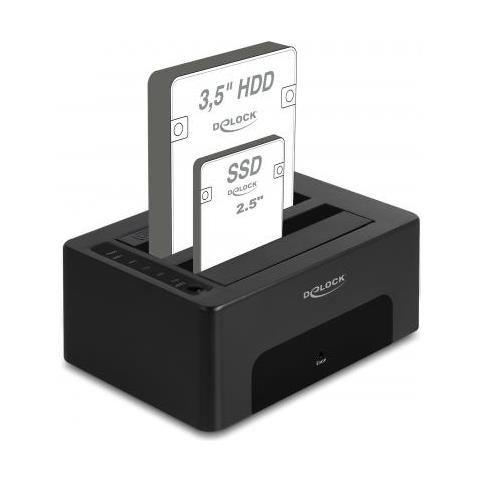 Delock 64187 Contenitore Di Unità Di Archiviazione Box Esterno Hdd/ssd Nero 2.5/3.5"" - Foto 2