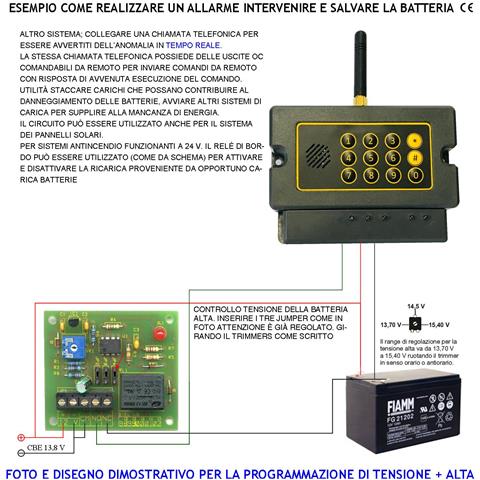 Allarme Batteria 12 V Sovraccarica Circuito Tarato 13,8 V Evita Danni Da Tensione Molto Alta Relè Intervento Ritardato - Foto 4
