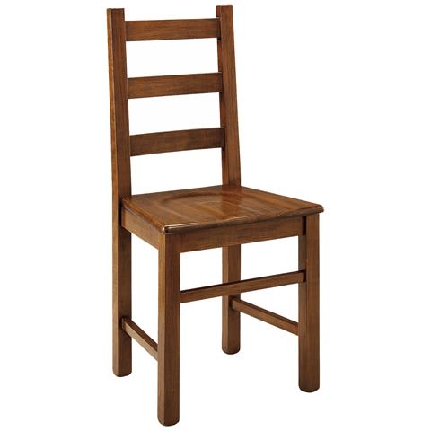 Set 2 Sedie Rustica In Legno Di Faggio Tinta Noce Seduta Legno - Foto 1