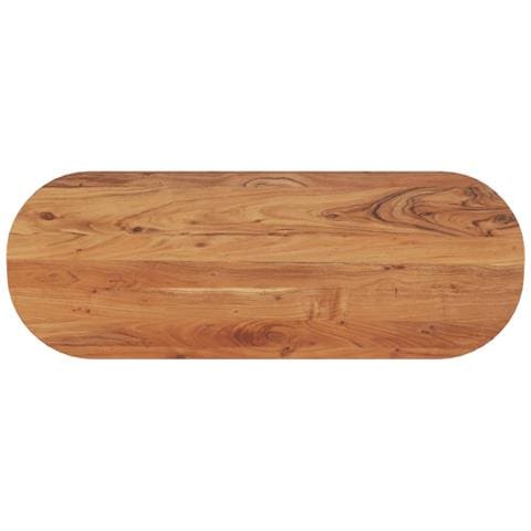 Piano Tavolo 140x50x3,8 Cm Ovale In Legno Massello Di Acacia - Foto 1