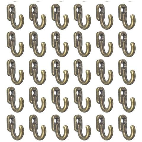 Confezione Da 30 Mini Ganci In Metallo Per Appendere Chiavi, Gioielli, Asciugamani E Altro Ancora Bronze - Foto 1