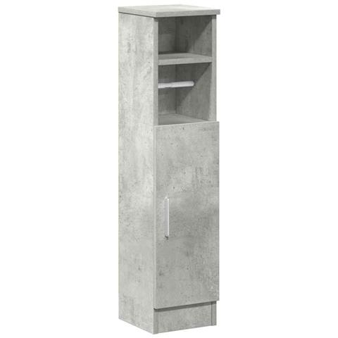 Mobile Da Bagno Con Portarotolo Grigio Cemento 20,5x22x90 Cm - Foto 2