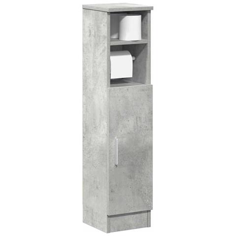 Mobile Da Bagno Con Portarotolo Grigio Cemento 20,5x22x90 Cm - Foto 1