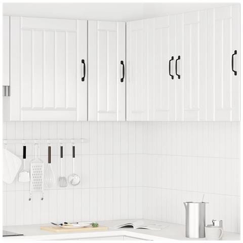 Pensile Da Cucina Ad Angolo Porto Bianco Lucido In Truciolato - Foto 3