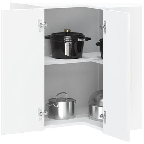 Pensile Da Cucina Ad Angolo Porto Bianco Lucido In Truciolato - Foto 1