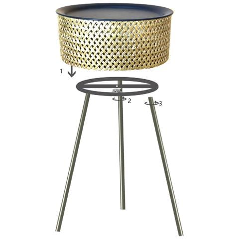 Tavolino Mf524 - Oro - Metallo - 40x40x65 Cm - Foto 7