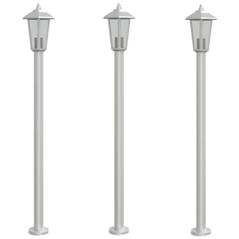 Lusso Casadino -  Lampade Da Terra Per Esterni 3 Pz Argento 120cm In Acciaio Inox - Foto 1