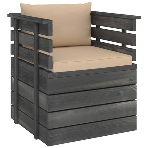 Lusso Casadino -  Poltrona Da Giardino Con Cuscini In Legno Di Pino - Foto 1