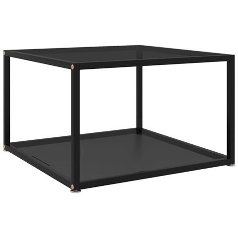 Lusso Casadino - Tavolino Da Salotto Nero 60x60x35 Cm In Vetro Temperato - Foto 2