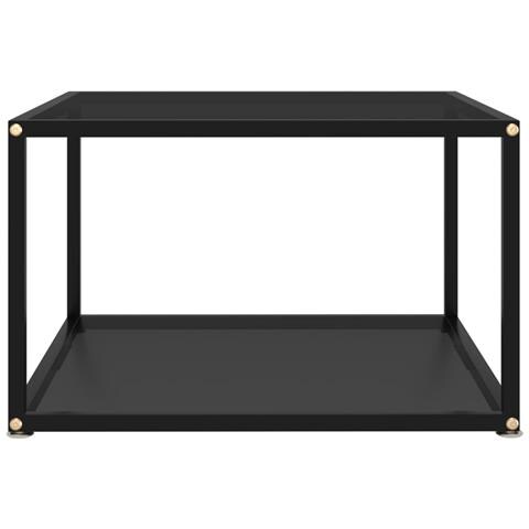Lusso Casadino - Tavolino Da Salotto Nero 60x60x35 Cm In Vetro Temperato - Foto 1
