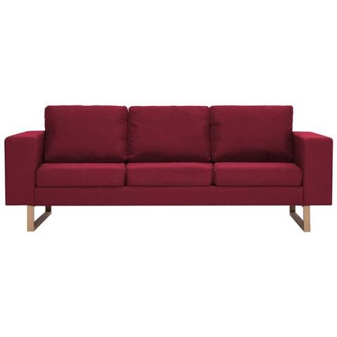Lusso Casadino -  Divano A 3 Posti In Tessuto Rosso Vino - Foto 2