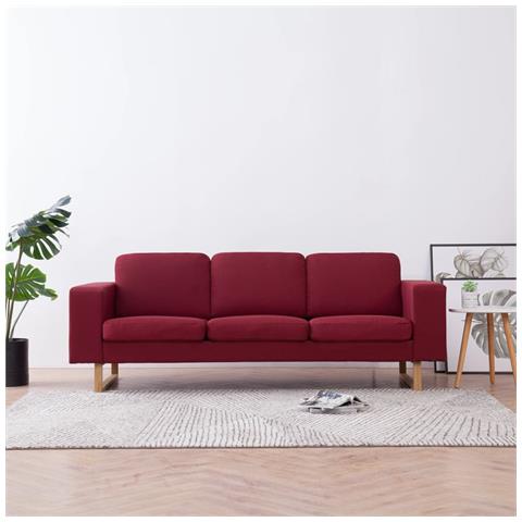 Lusso Casadino -  Divano A 3 Posti In Tessuto Rosso Vino - Foto 8