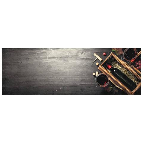 Tappeto Da Cucina Lavabile Bottiglia Vino 60x180 Cm In Velluto - Foto 1