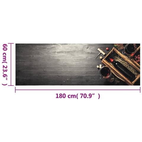 Tappeto Da Cucina Lavabile Bottiglia Vino 60x180 Cm In Velluto - Foto 5