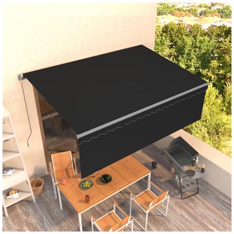 Tenda Da Sole Retrattile Manuale Con Parasole 4x3 M Antracite - Foto 7