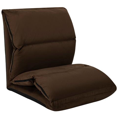 Lusso Casadino -  Sedia A Sdraio Da Terra Pieghevole Marrone In Microfibra - Foto 2