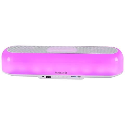 Marsgaming Msb-orb, Altoparlante Portatile Soundbar 20w, Illuminazione Orbilight Rgb 360º, Triplo Driver, Bluetooth 5.3 / Usb/microsd/aux/fm, Bianco - Foto 2