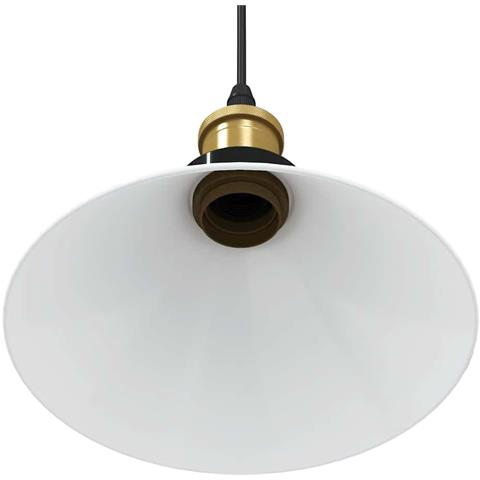 Lampada Sospensione Regolabile E27 Bianco Lucido Ø22cm Metallo - Foto 9