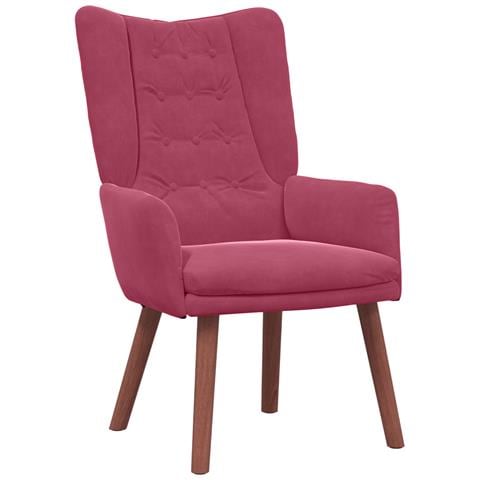 Poltrona Rilassante Wine Red in Velluto - Foto 1
