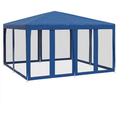 Tenda per Feste con 8 Pareti Laterali in Rete Blu 4x4 m HDPE - Foto 1