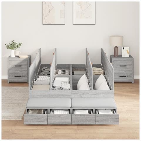 Letto grigio sonoma 120x200 cm - Foto 2