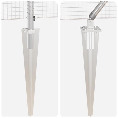 Set di Poste per Recinzione Set di 2 Acciaio Zincato 25 x 0.5 m - Foto 9