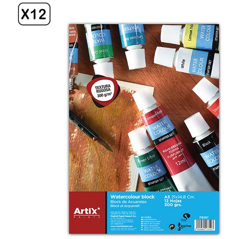 Pack 12 Uds Blocco Acquarella A5 Textura Ruvida 300 G/m² - Foto 1