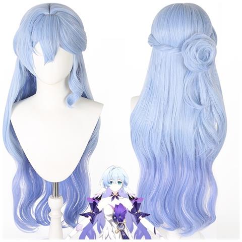 Parrucca Cosplay Azzurro Cielo - Fibra Ad Alta Temperatura, Regolabile, Per Giochi Di Ruolo Anime - Foto 2