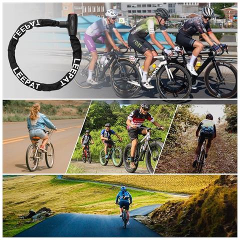 Lucchetto Per Bicicletta A Catena Con Combinazione A 5 Cifre 120 Cm 2 Chiavi Acciaio Temperato - Foto 2