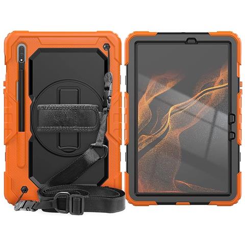 Custodia Per Samsung Galaxy Tab S8/s7 11"" Con Tracolla Arancione - Foto 1
