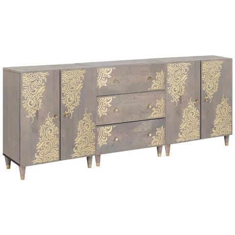 Set di mobili per il bagno 3 pcs Grigio e Oro 180 x 33 x 75 cm - Foto 1