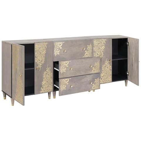 Set di mobili per il bagno 3 pcs Grigio e Oro 180 x 33 x 75 cm - Foto 2