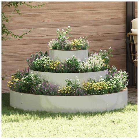 Vaso da giardino Argento 120 x 120 x 20 cm Acciaio zincato - Foto 2