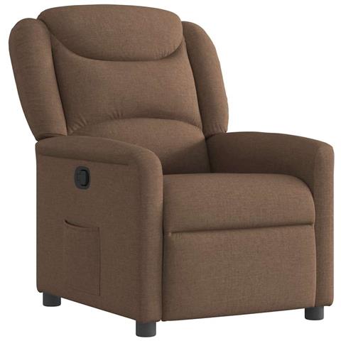 Poltrona Reclinabile in Tessuto Marrone - Foto 1
