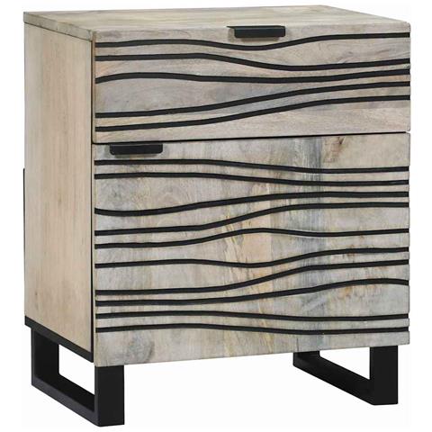 Armadio da Notte con cassetto Bianco e nero 50 x 33 x 60 cm - Foto 1