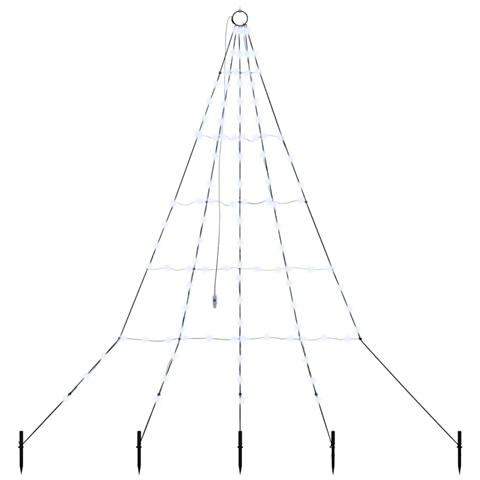 Albero di Natale LED con picchetti per il terreno Bianco freddo - Foto 1