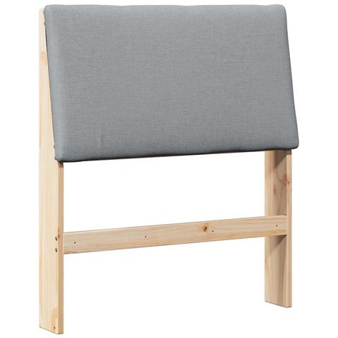 Testiera imbottita Grigio chiaro 75 cm Pino massello - Foto 1