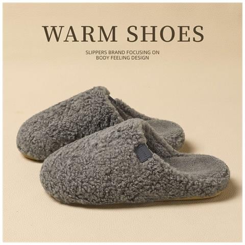 Pantofole Da Interno In Lana D'agnello - Calde E Antiscivolo Per Autunno E Inverno  M - Foto 2
