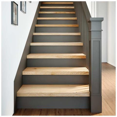 Gradini 4 pz 70x25x2 cm in Rovere Massello Non Trattato - Foto 2