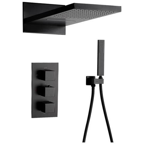 Set miscelatore doccia, Blackswan, tipo M73.13, modello nero opaco, misura 55 cm - Foto 1