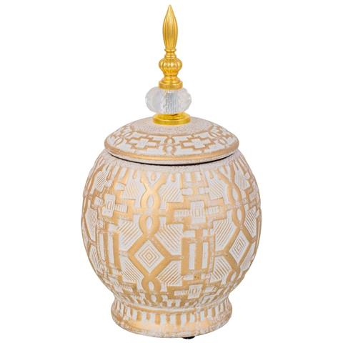 Vaso In Ceramica Dorata, D16x29h Cm - Foto 1