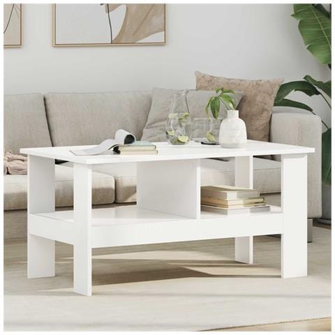 Tavolino da salotto Bianco 90 x 50 x 45 cm Legno multistrato - Foto 2