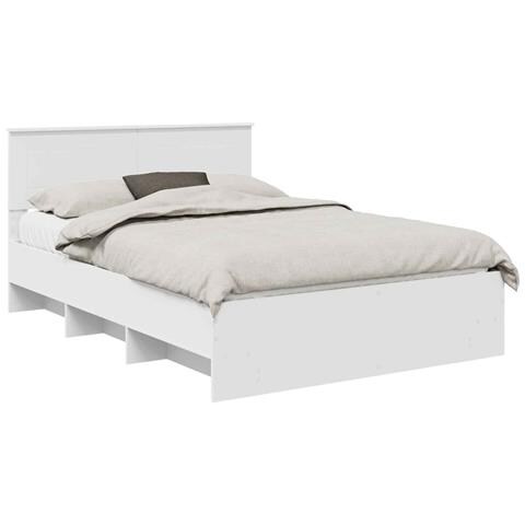 Struttura del letto Bianco 150 x 200 cm Legno multistrato - Foto 1