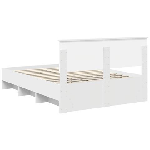 Struttura del letto Bianco 150 x 200 cm Legno multistrato - Foto 9