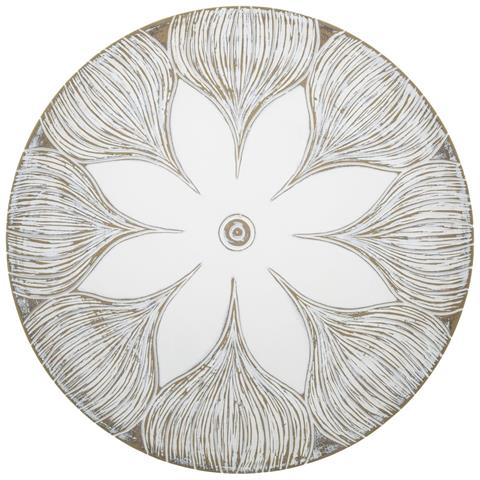 Vassoio Fiore 3-bianco-poliresina-35,5x35,5x4,4 Cm - Foto 2