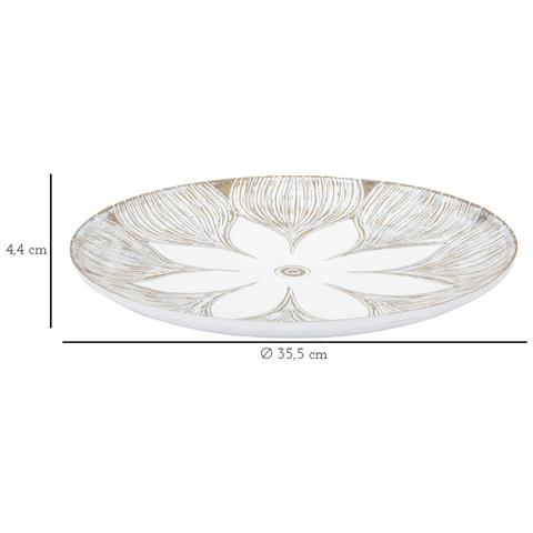 Vassoio Fiore 3-bianco-poliresina-35,5x35,5x4,4 Cm - Foto 6