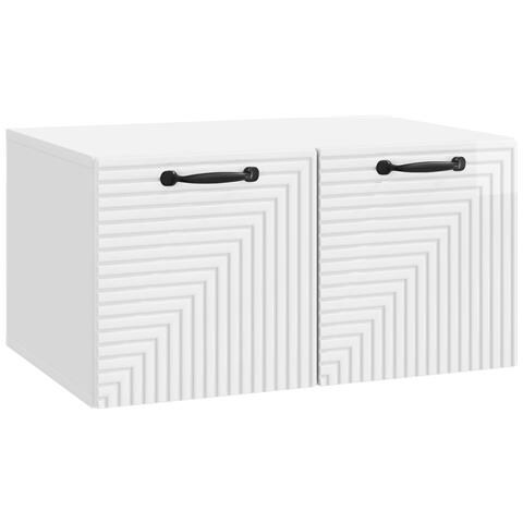 Mobile Porta TV da Muro Bianco Lucido 59,5 x 41 x 30 cm - Foto 1